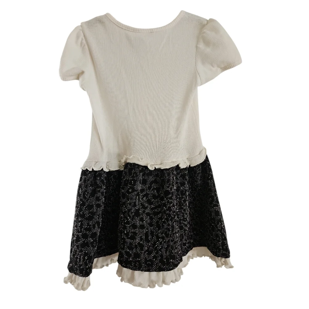 Penelope Mack Skater Dress 2T Bows Ruffle Short Sleeves
